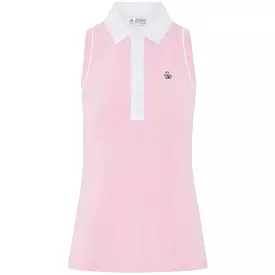 Womens Sleeveless Colour Block Polo Gelato Pink - SS24