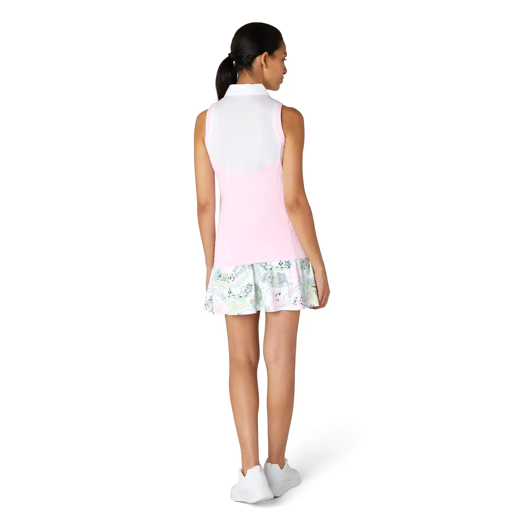 Womens Sleeveless Colour Block Polo Gelato Pink - SS24