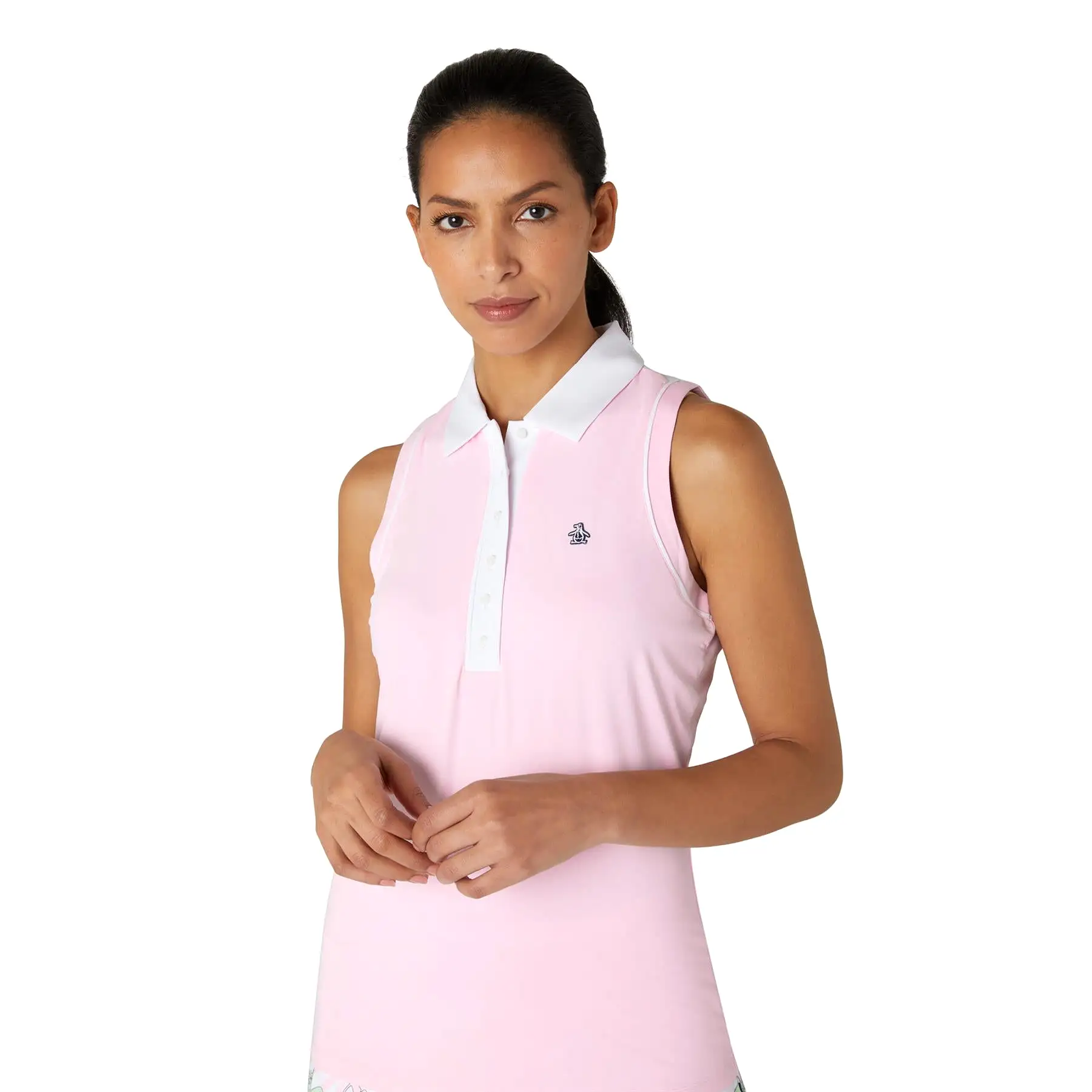 Womens Sleeveless Colour Block Polo Gelato Pink - SS24