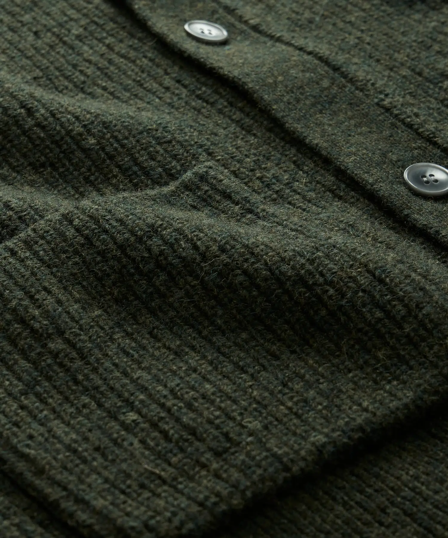 Wool Sweater Jacket In Dark Ivy