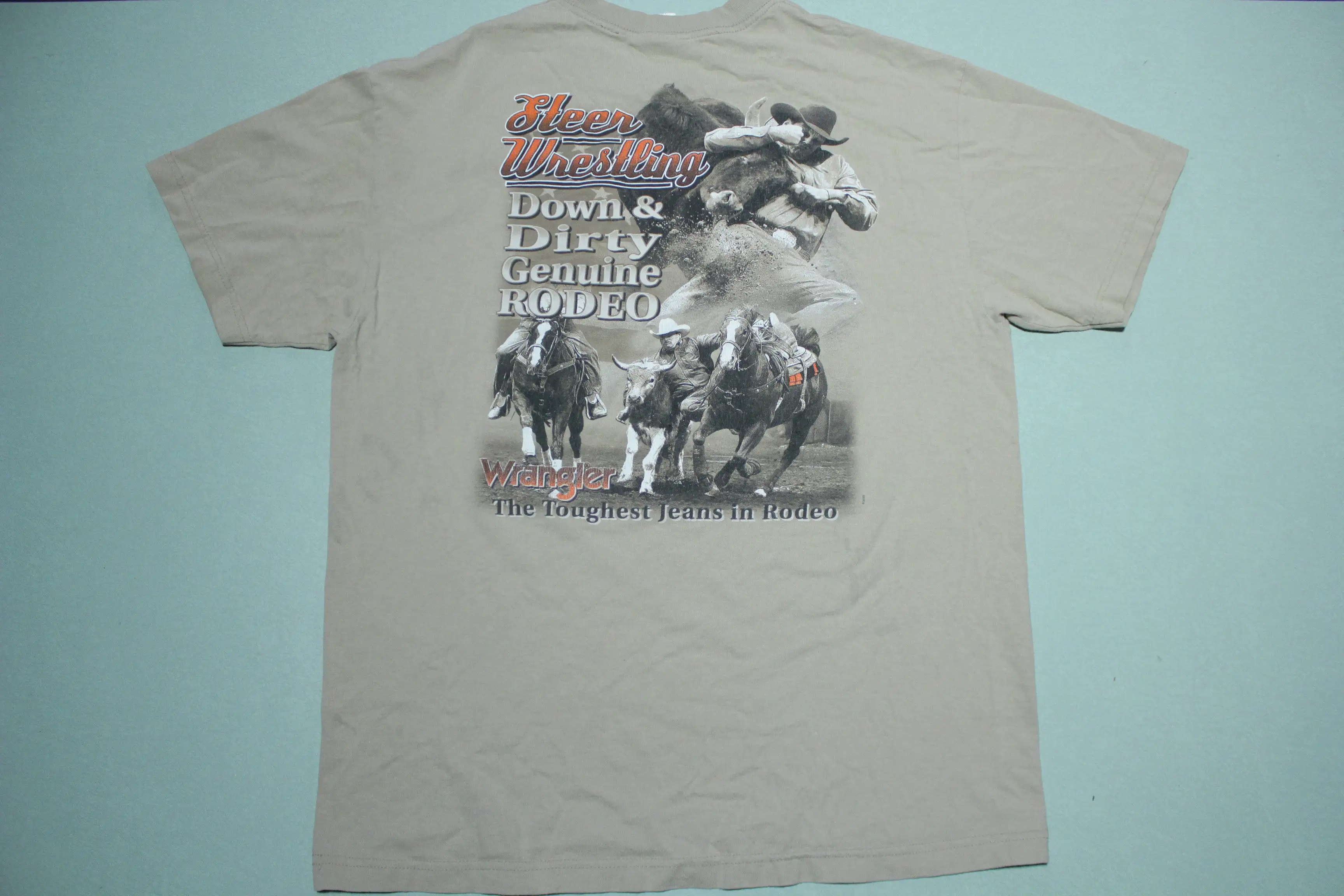 Wrangler Steer Wrestling Vintage 90's Rodeo Pro Cowboy Western T-Shirt