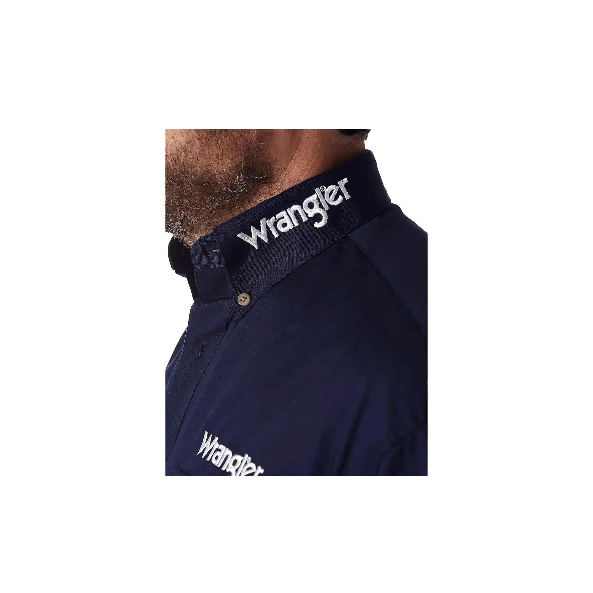 Wrangler Western LS Logo Shirt Navy