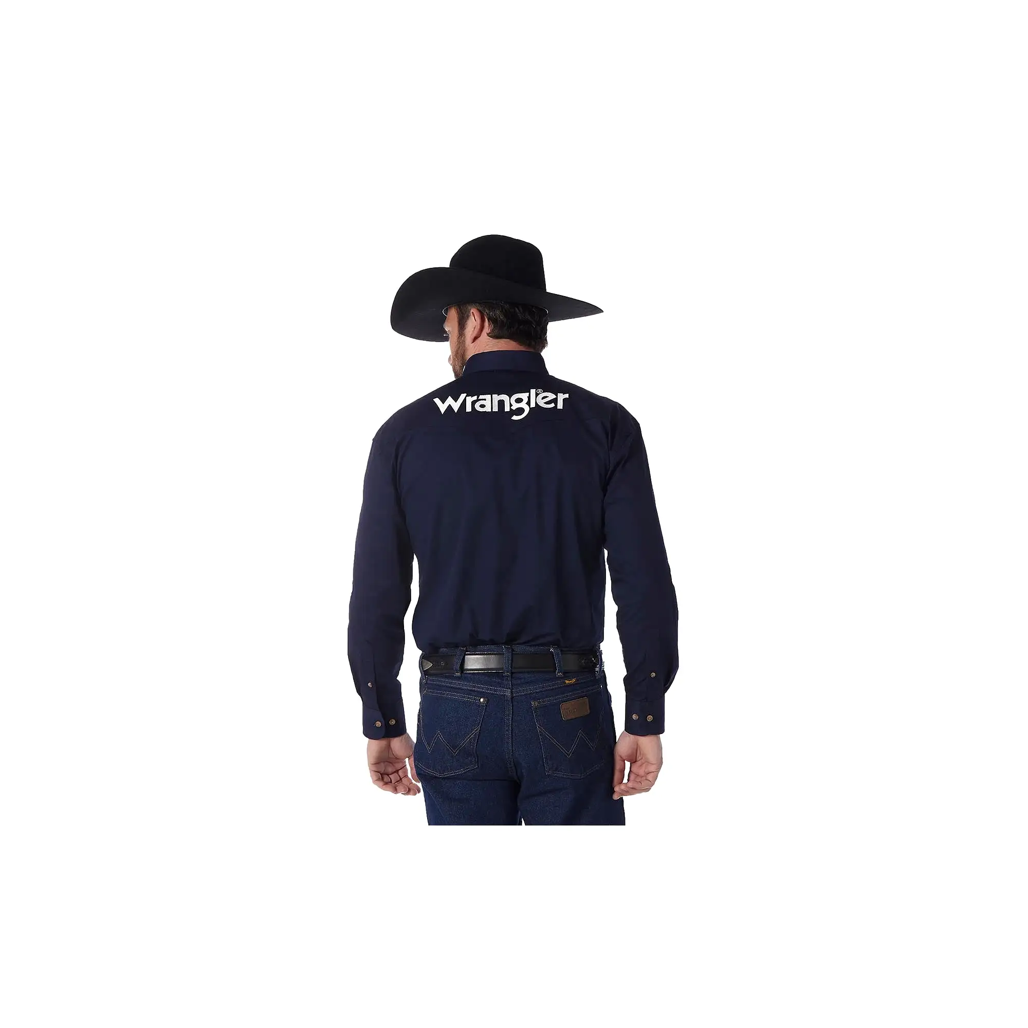 Wrangler Western LS Logo Shirt Navy