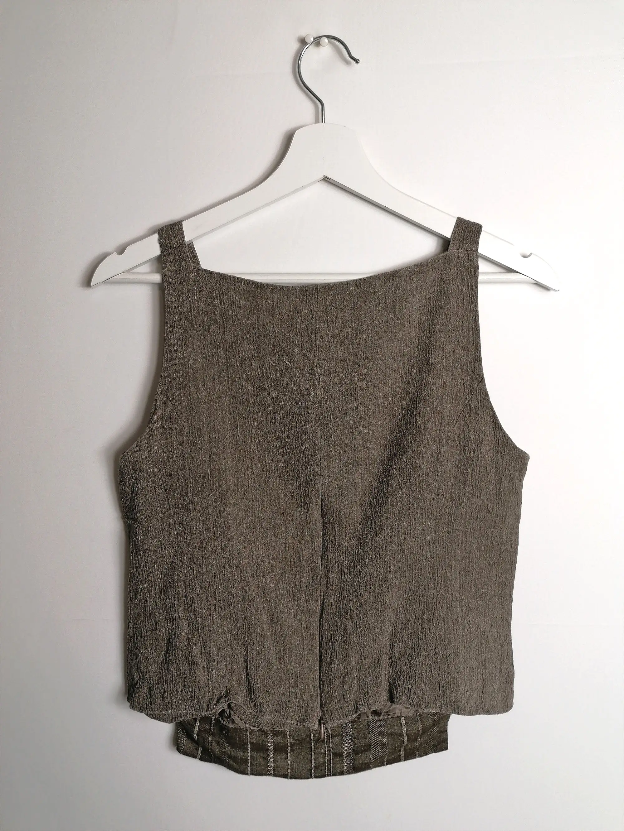 Y2K KELLO Denmark Linen Vest Top - M