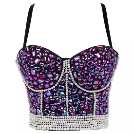 Y2K Rhinestone Diamond Sequin Tank Top