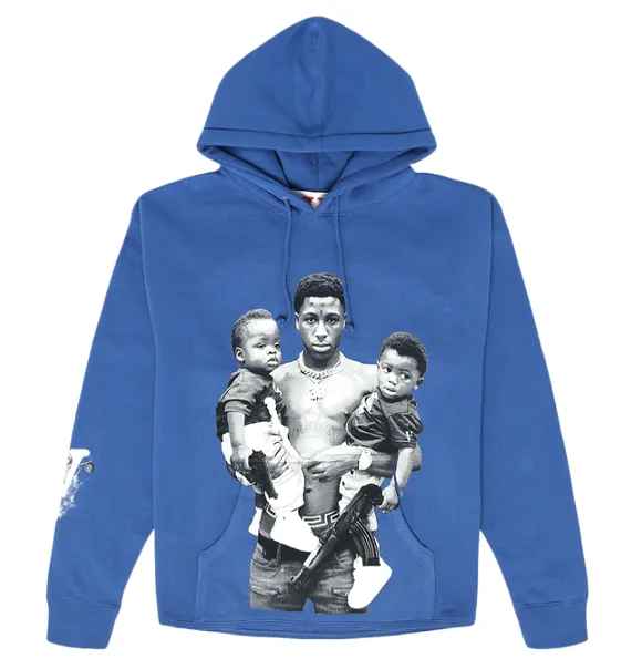 YoungBoy NBA x Vlone Kacey Talk Hoodie Blue